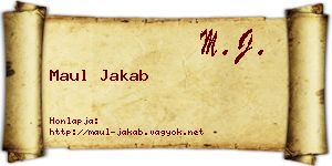 Maul Jakab névjegykártya